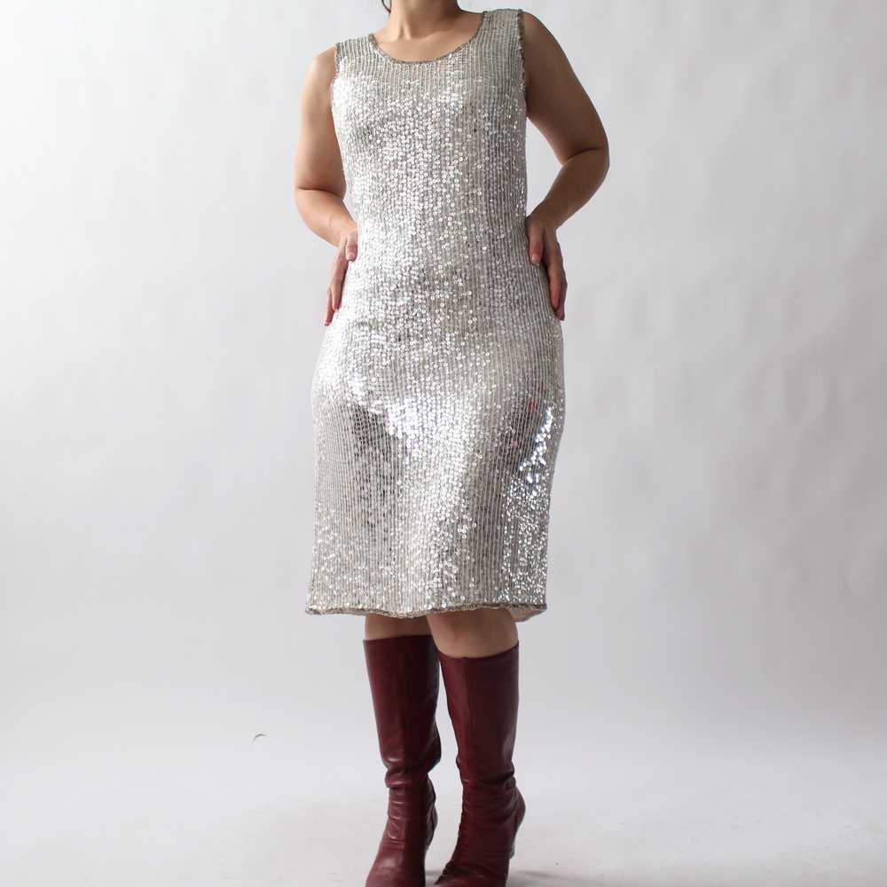 Vintage Silver Sequin Dress - image 9