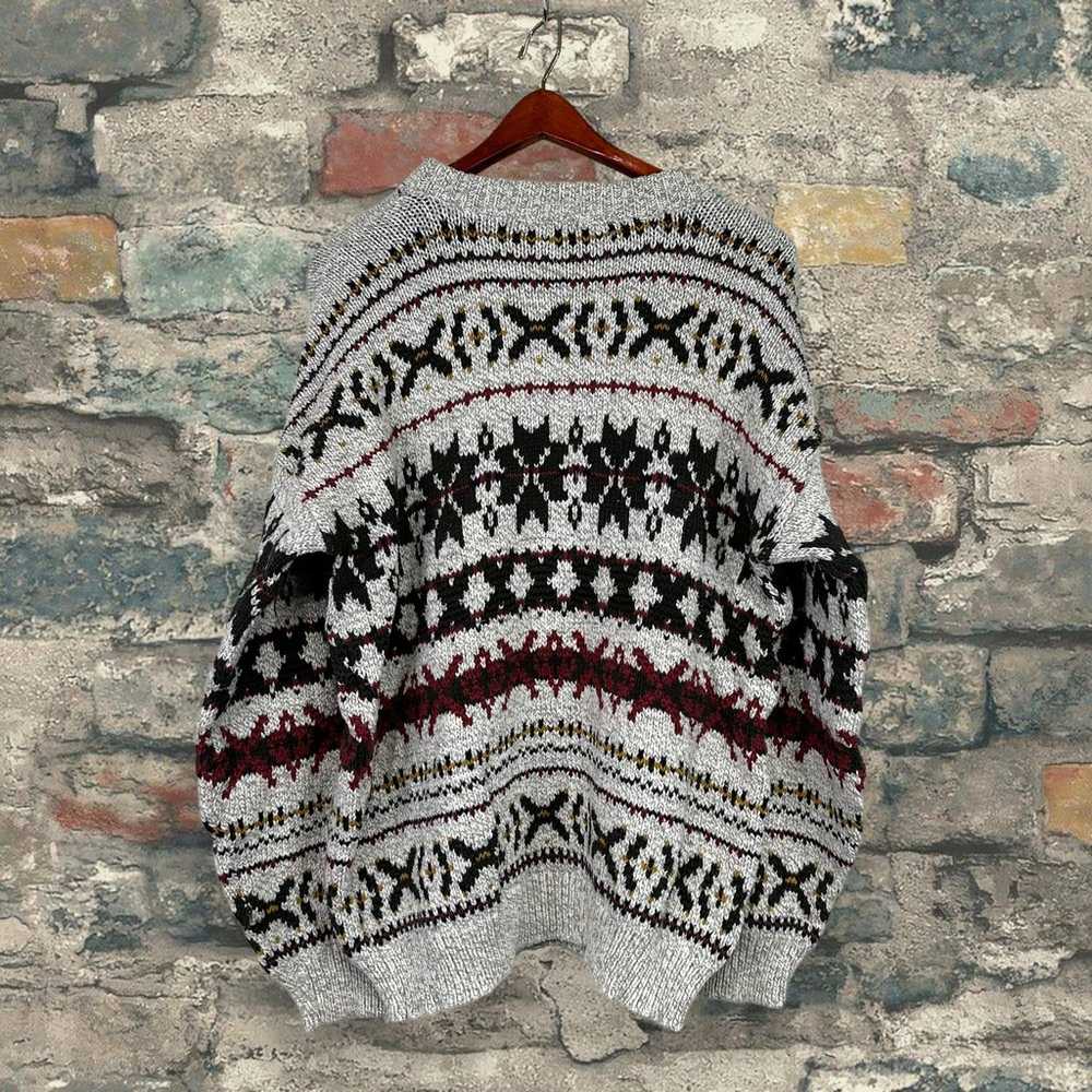 Vintage Grandpa Sweater Light Tan Cotton Crazy Pa… - image 2