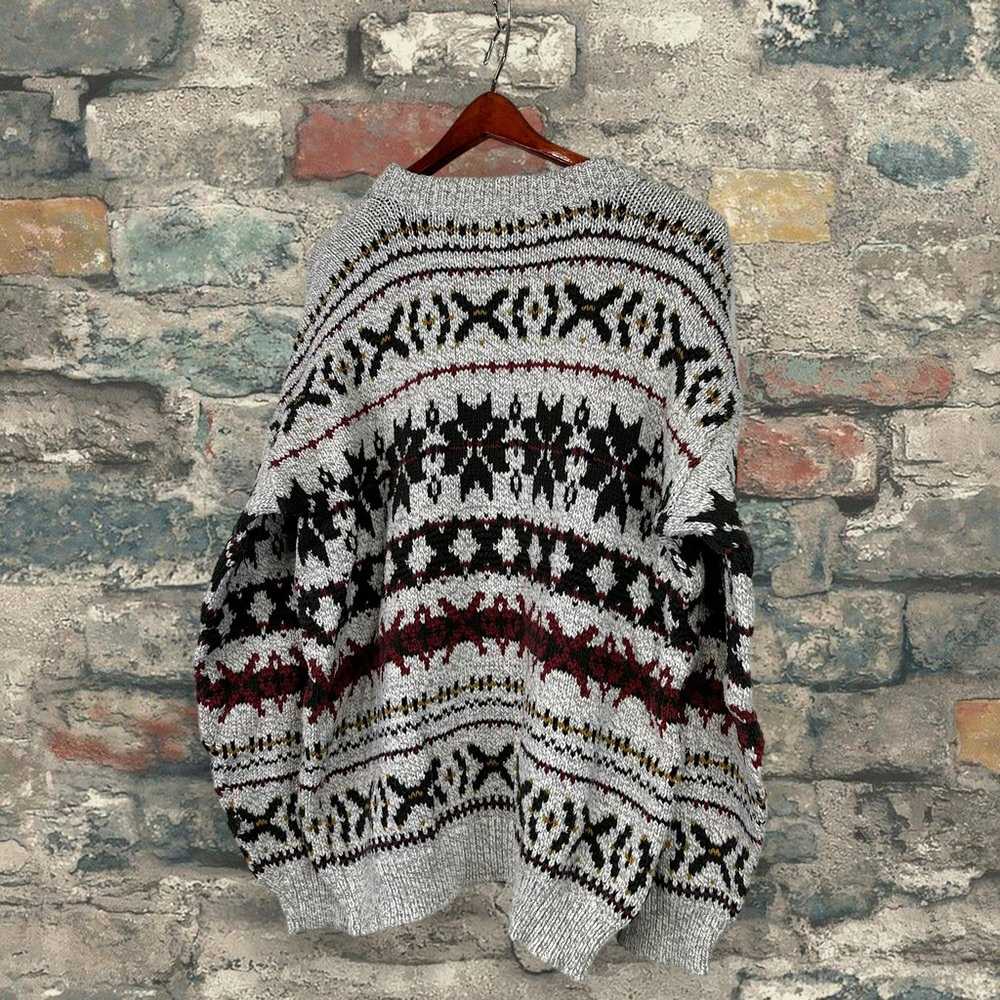Vintage Grandpa Sweater Light Tan Cotton Crazy Pa… - image 5