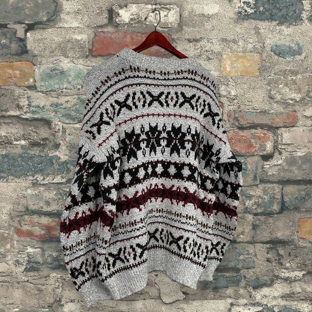 Vintage Grandpa Sweater Light Tan Cotton Crazy Pa… - image 6