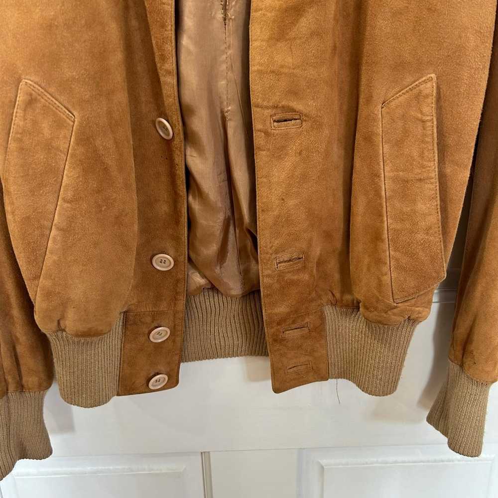 Vintage Suede Jacket Brown Men’s Button Up 70s 80s - image 5