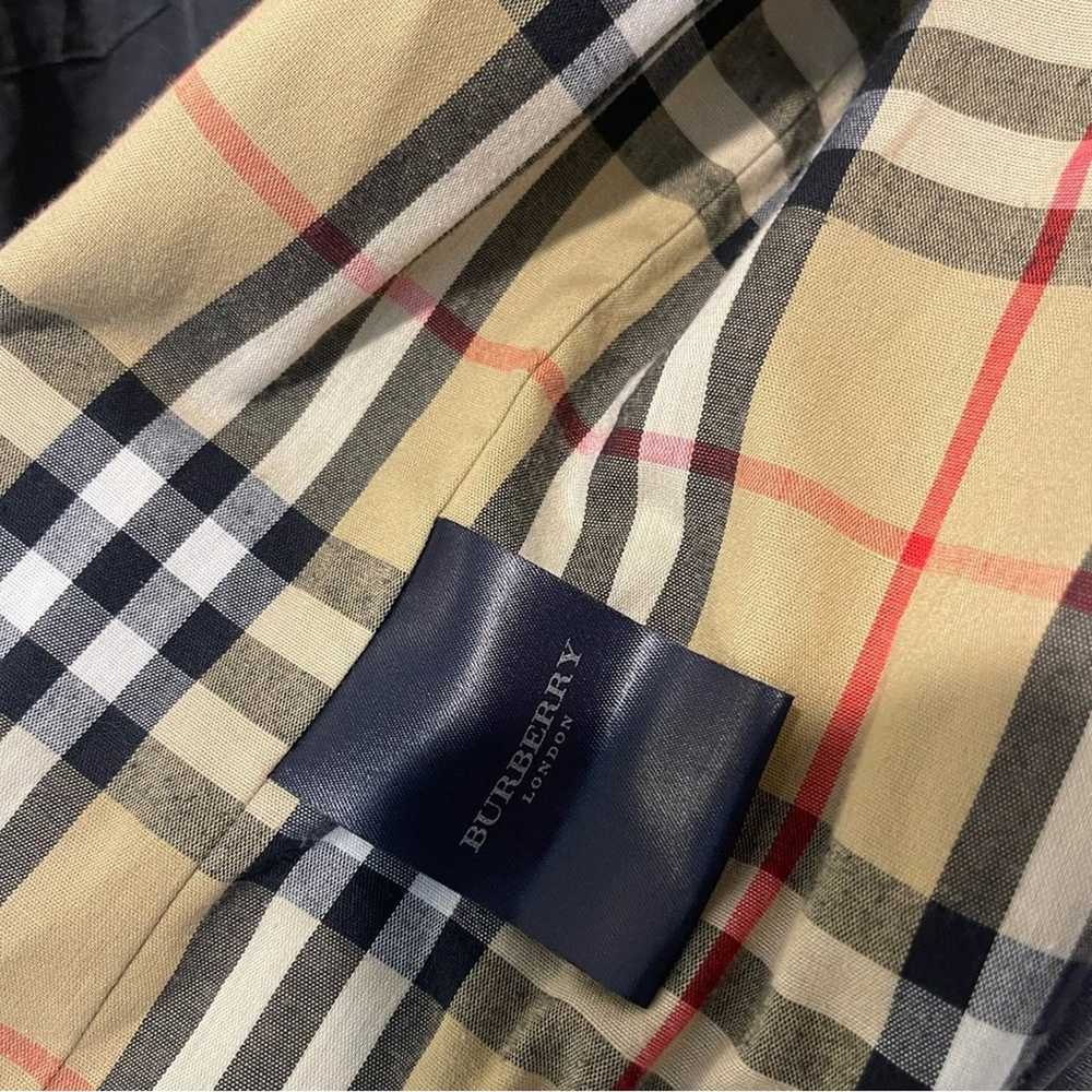 Vintage Burberry Hooded Trench with Classic Plaid… - image 6