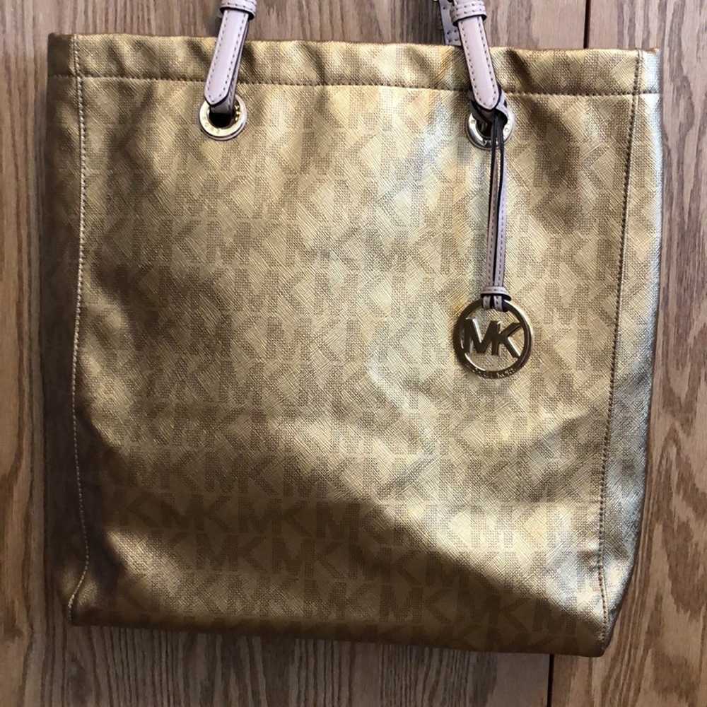 Michael Kors metallic gold tote bag - image 2