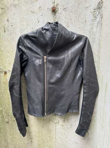Rick Owens lamb skin paneled leather jacket