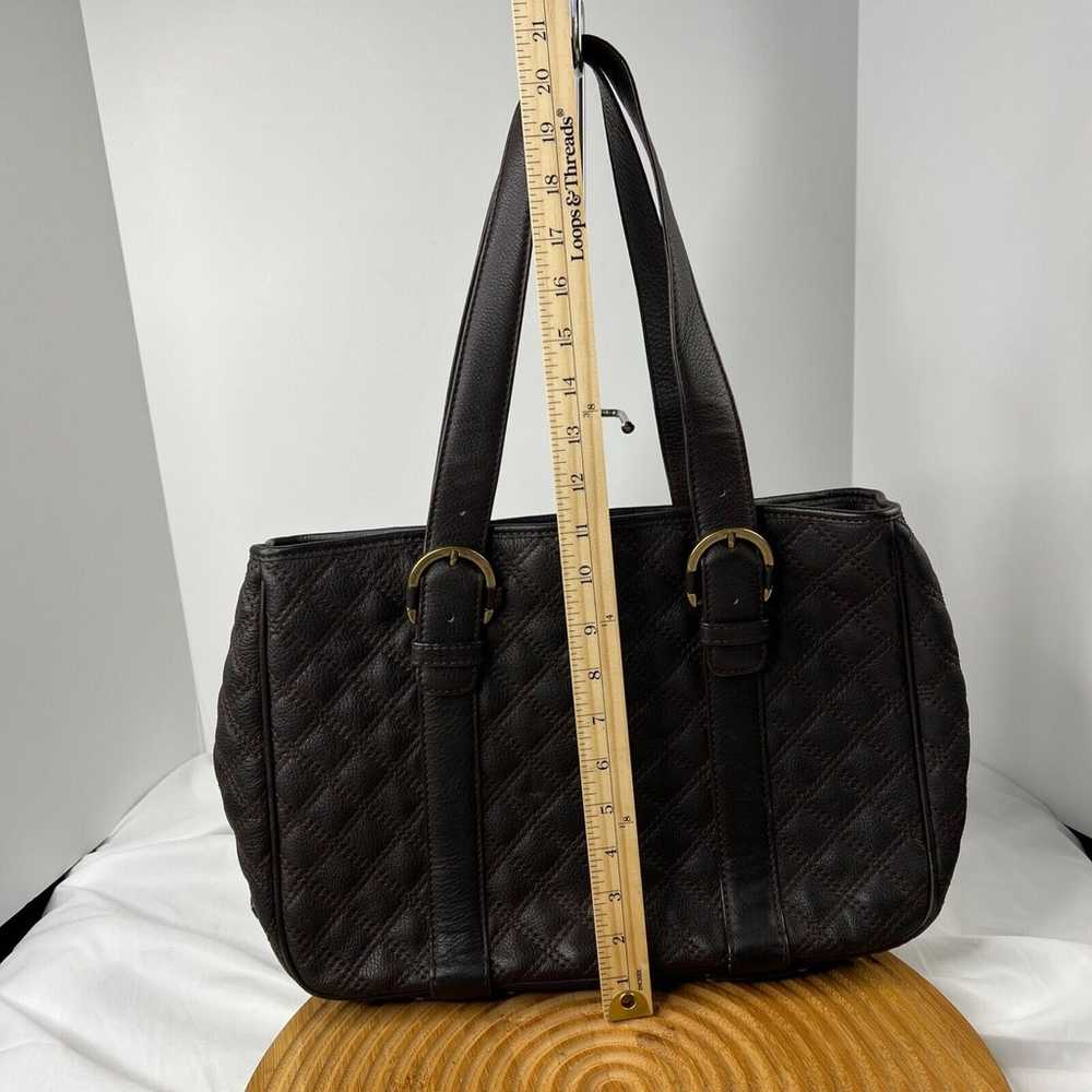 Michael kors dark Brown Leather Quilted Tote Shou… - image 7