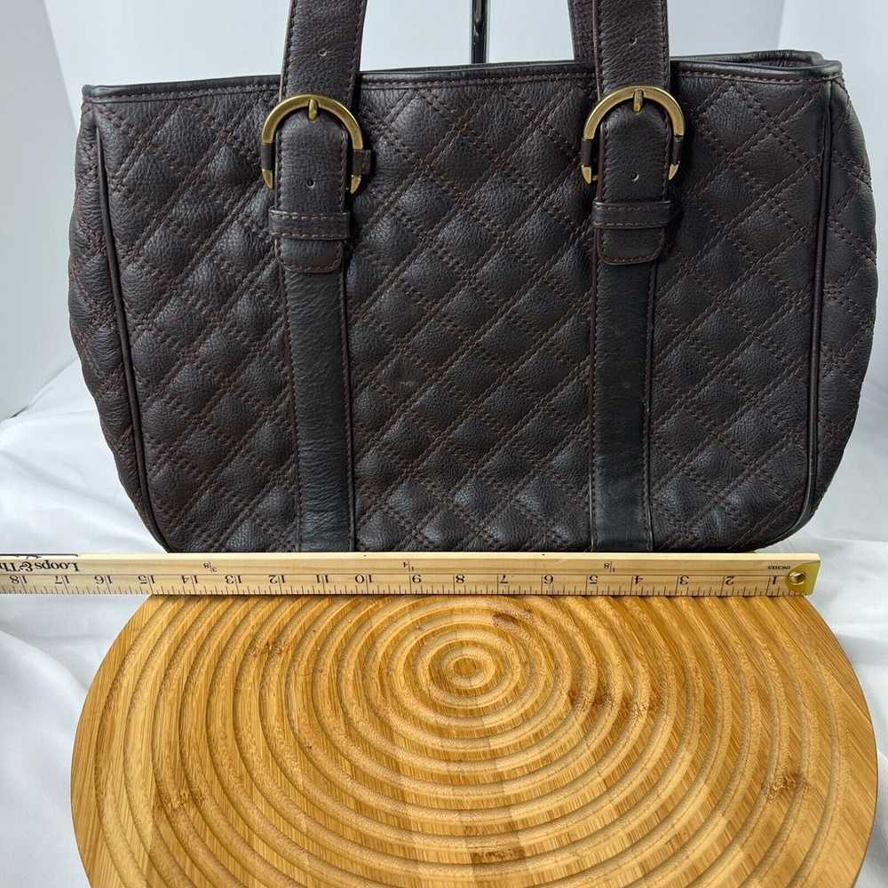 Michael kors dark Brown Leather Quilted Tote Shou… - image 8