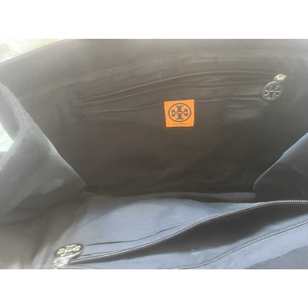 Tory Burch Tote Bag A4 Storage Canvas Leather Bla… - image 3