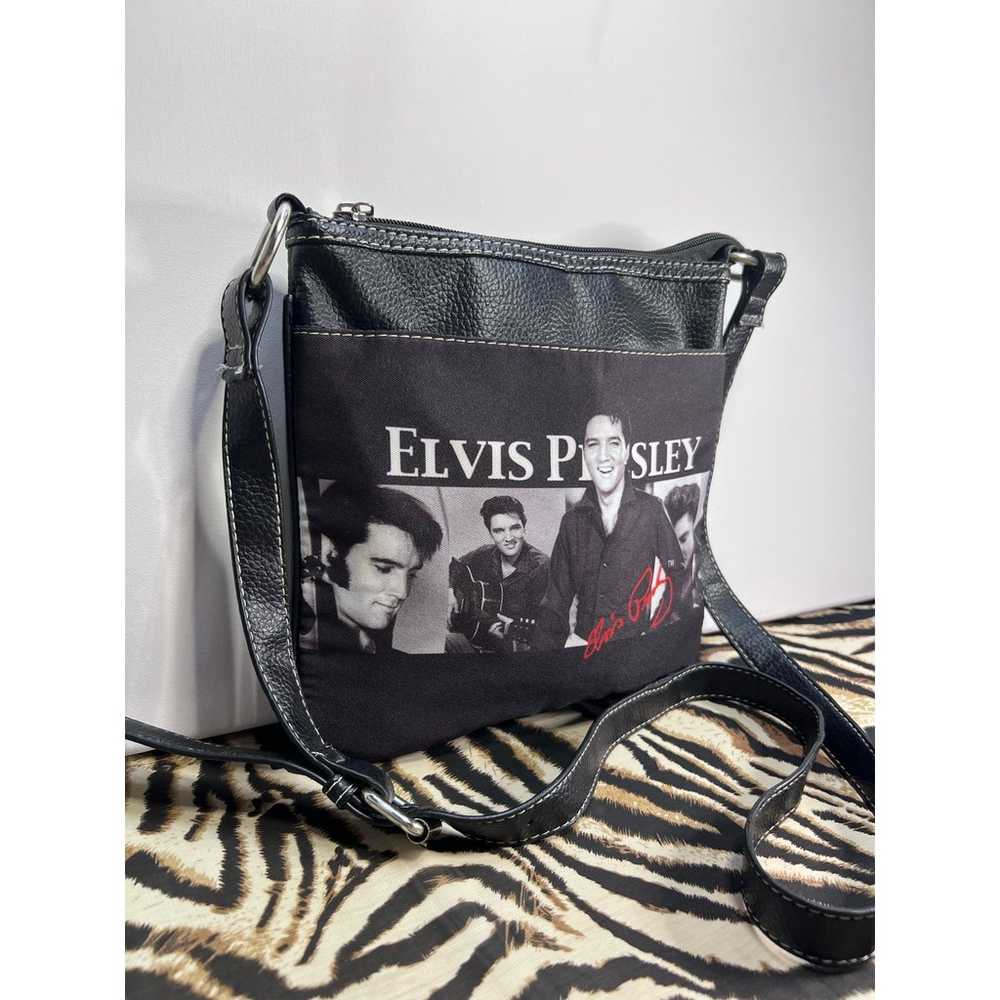Elvis Presley Black Crossbody Handbag Purse EUC - image 2
