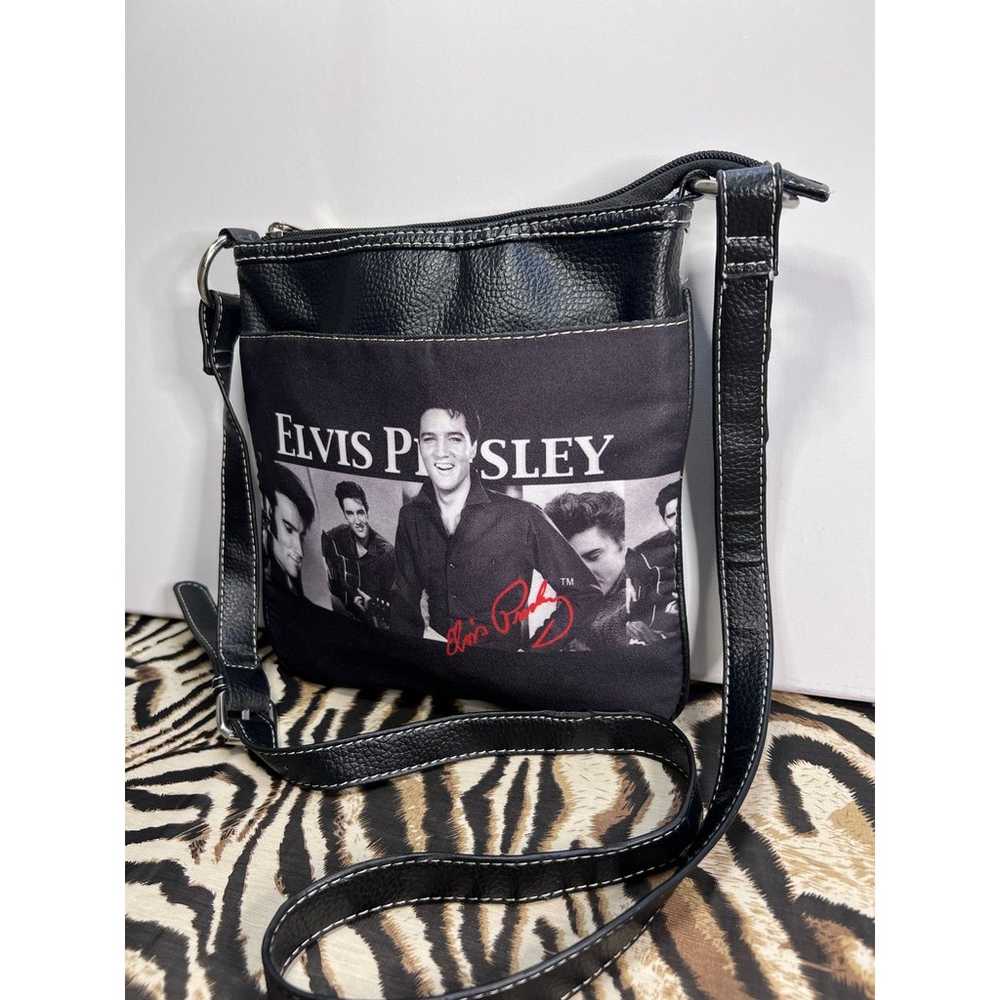 Elvis Presley Black Crossbody Handbag Purse EUC - image 3