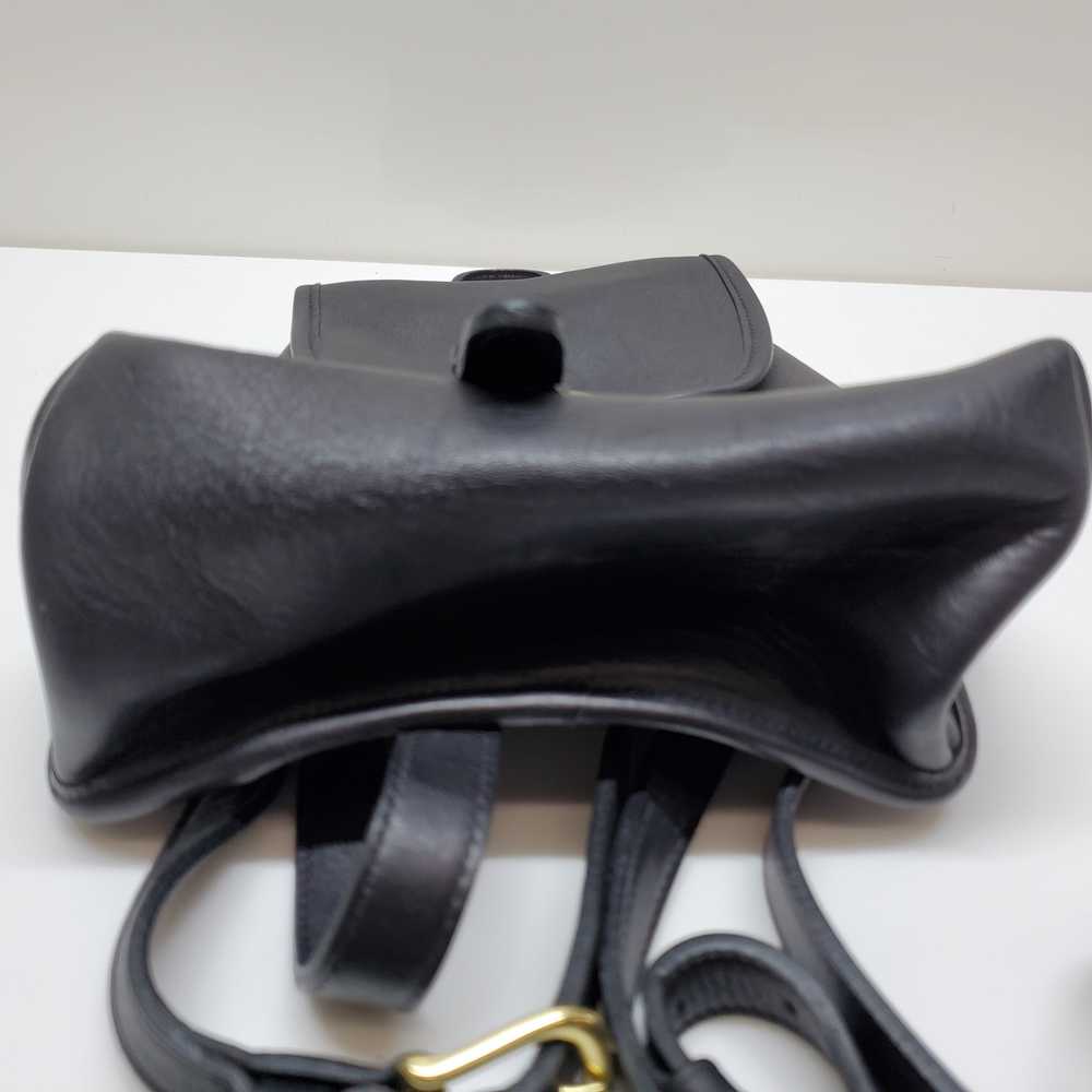Vintage COACH Daypack Black Leather Drawstring Mi… - image 5
