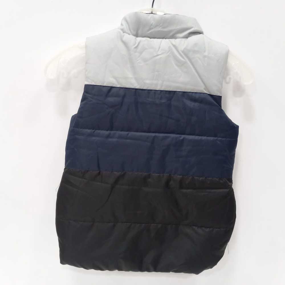 Puma Kids Gray/Blue/Black Color Block Puffer Vest… - image 2