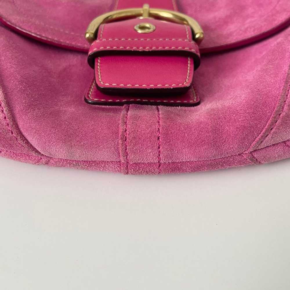 Y2K Coach Pink Soho Suede Small Leather Buckle Sh… - image 10