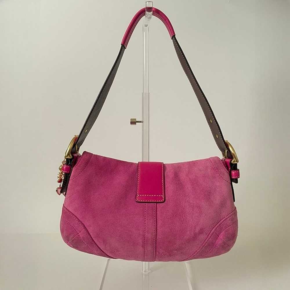 Y2K Coach Pink Soho Suede Small Leather Buckle Sh… - image 2