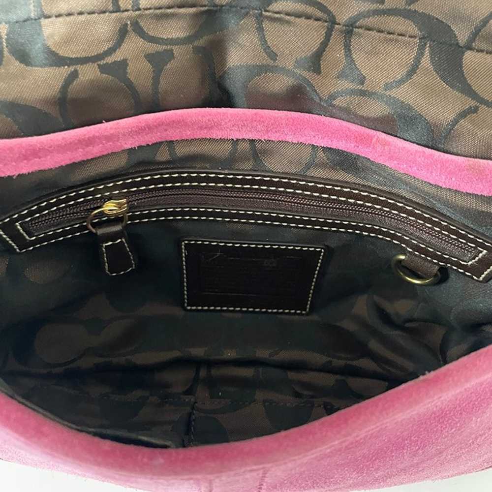 Y2K Coach Pink Soho Suede Small Leather Buckle Sh… - image 4