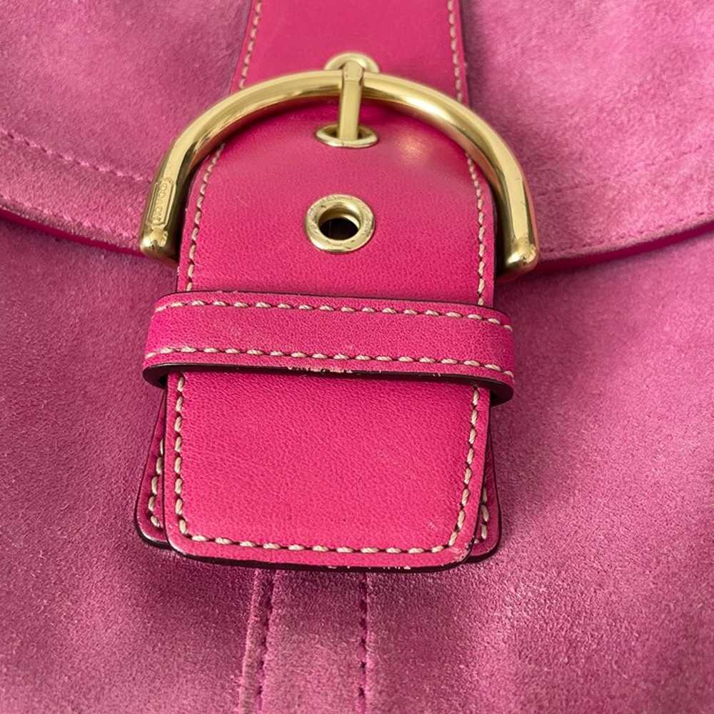 Y2K Coach Pink Soho Suede Small Leather Buckle Sh… - image 6
