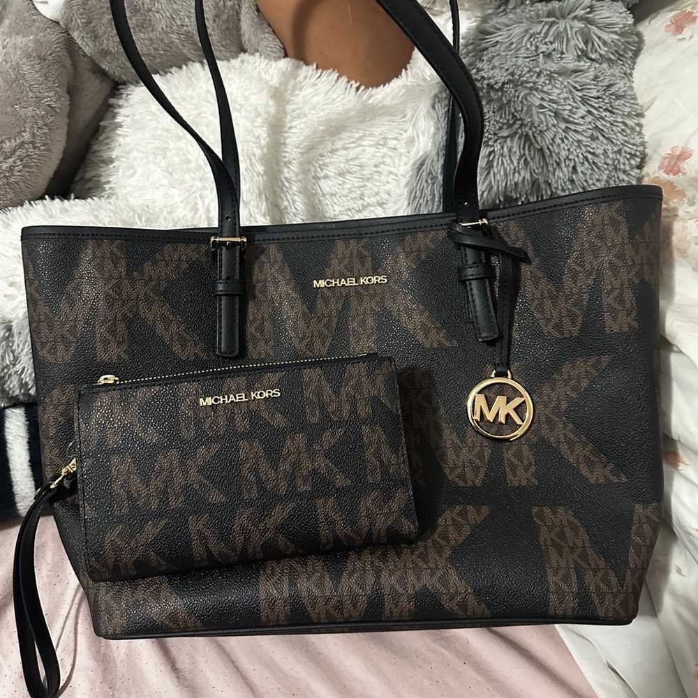 Michael Kors tote and wallet - image 1