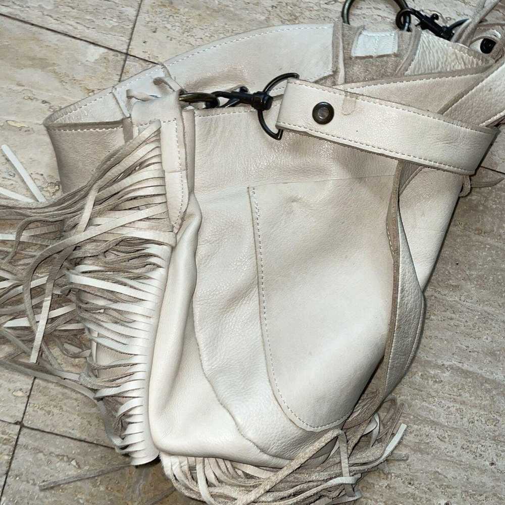 McFadin Leather Fringe Crossbody Bag Beige Tan Sh… - image 11
