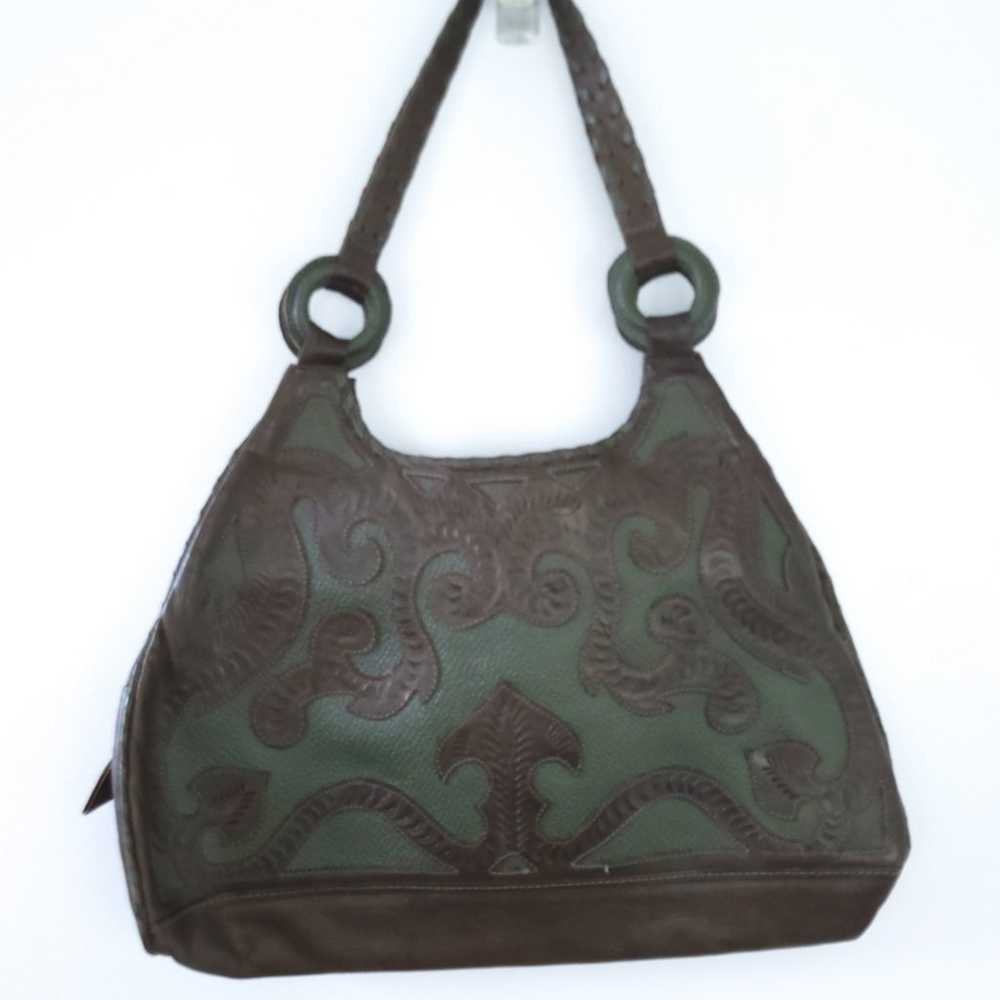 Leaders in Leather Paraguay Handbag Hand Tooled C… - image 2