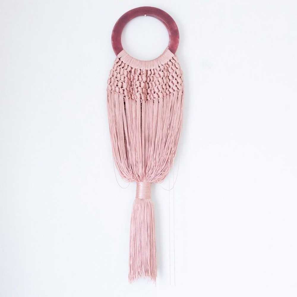 Cult Gaia Angelou Tassel Fringe Bag Mauve Pink Bl… - image 3