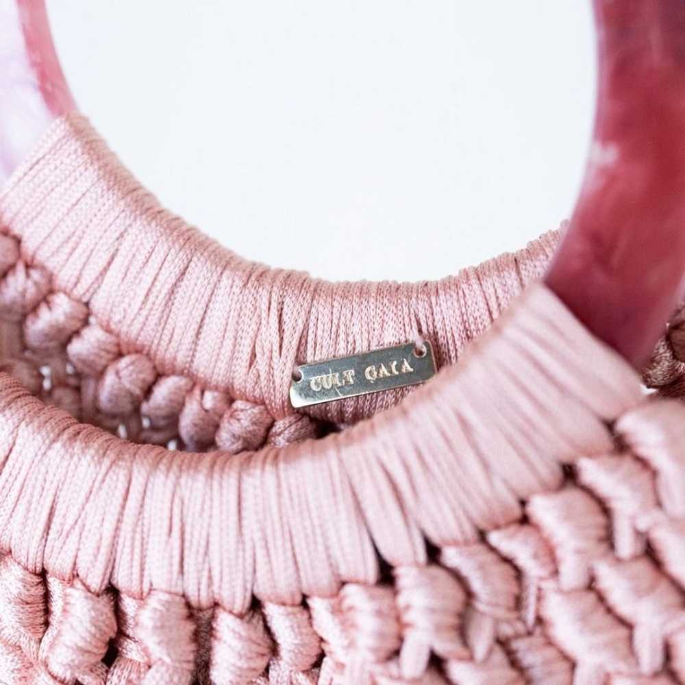 Cult Gaia Angelou Tassel Fringe Bag Mauve Pink Bl… - image 9