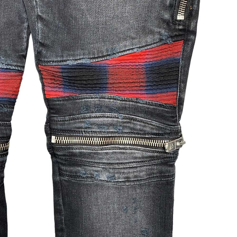 Amiri Amiri MX2 Plaid Patch Jeans Aged Black - image 4