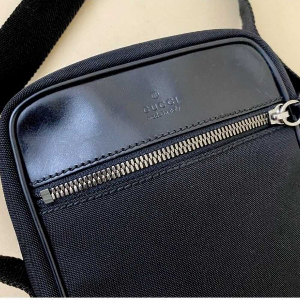GUCCI Nylon Leather Crossbody/Shoulder Bag, Black - image 9