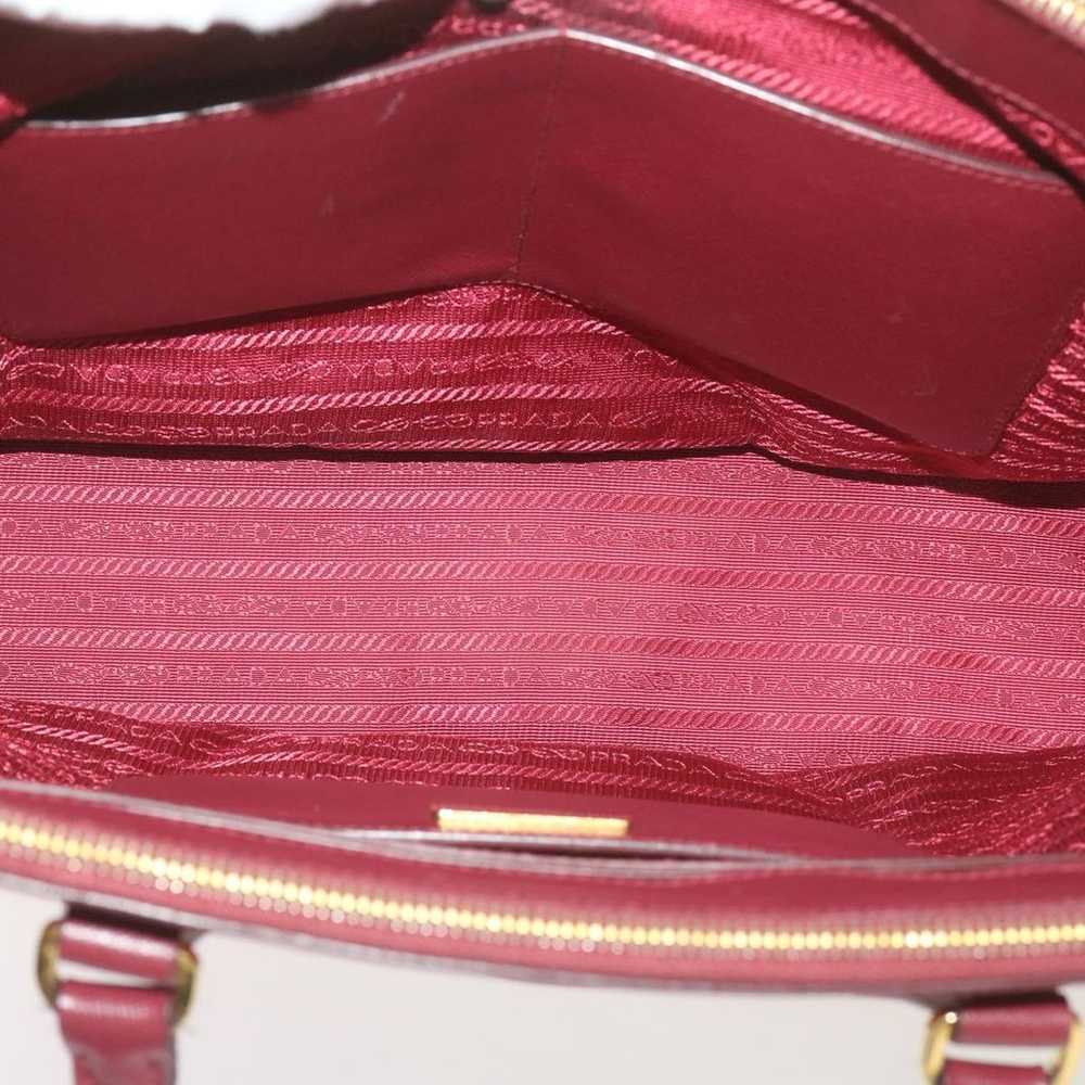 Authentic PRADA Hand Bag Safiano leather Red - image 12