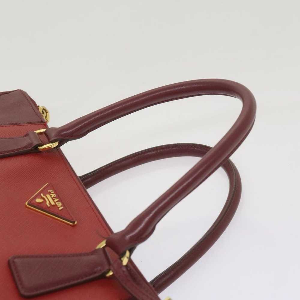 Authentic PRADA Hand Bag Safiano leather Red - image 6