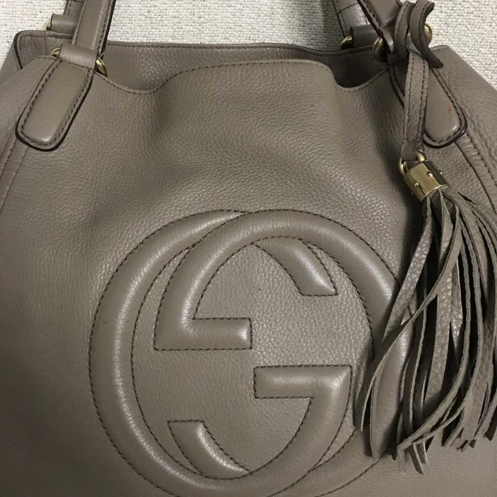 Gucci authentic SOHO grey leather tote bag - image 3