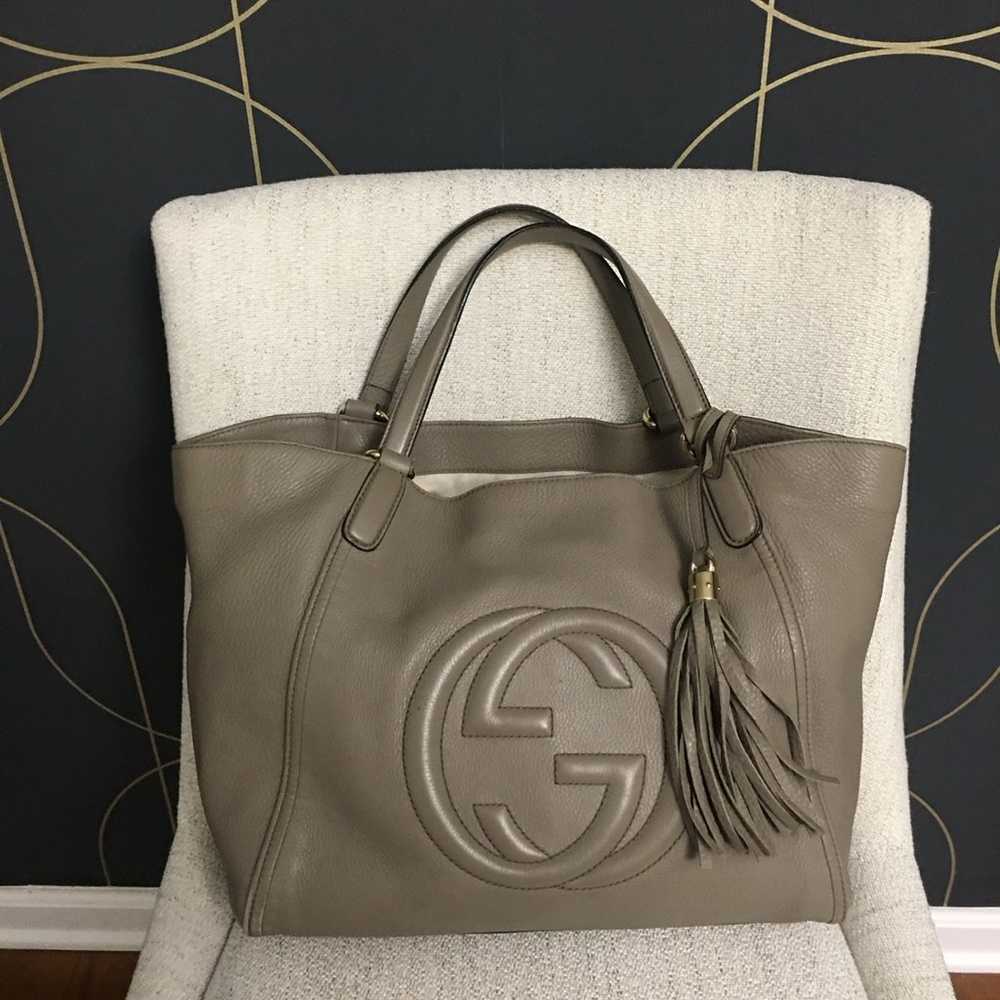 Gucci authentic SOHO grey leather tote bag - image 6