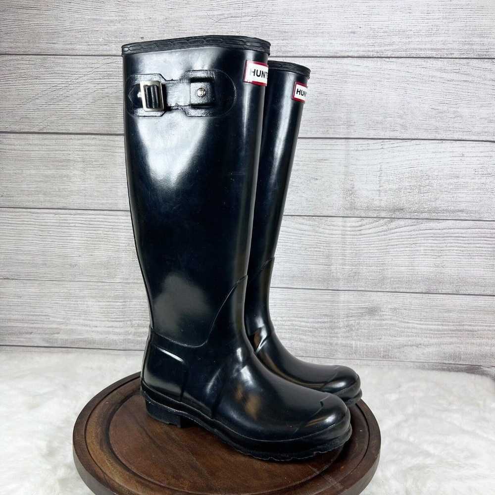 Hunter Original Tall Gloss Women's Rain Boots  Bl… - image 1