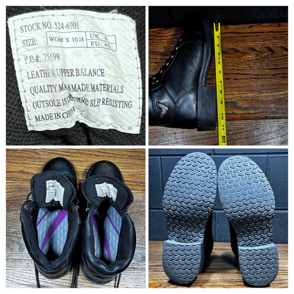 Thorogood Black Leather Lace Up Work Boots Women’… - image 4