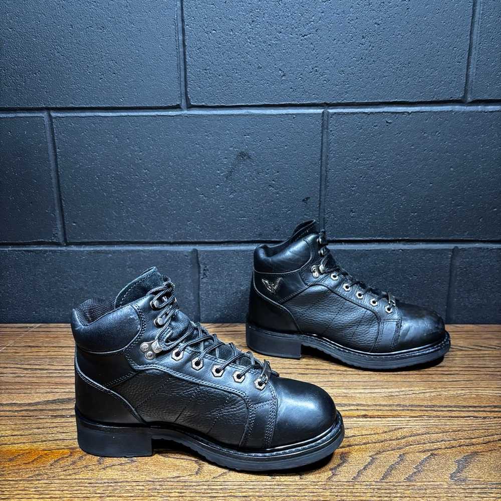 Thorogood Black Leather Lace Up Work Boots Women’… - image 6