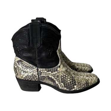 Sam Edelman Boots Womens 8M Snakeskin Solid Black… - image 1