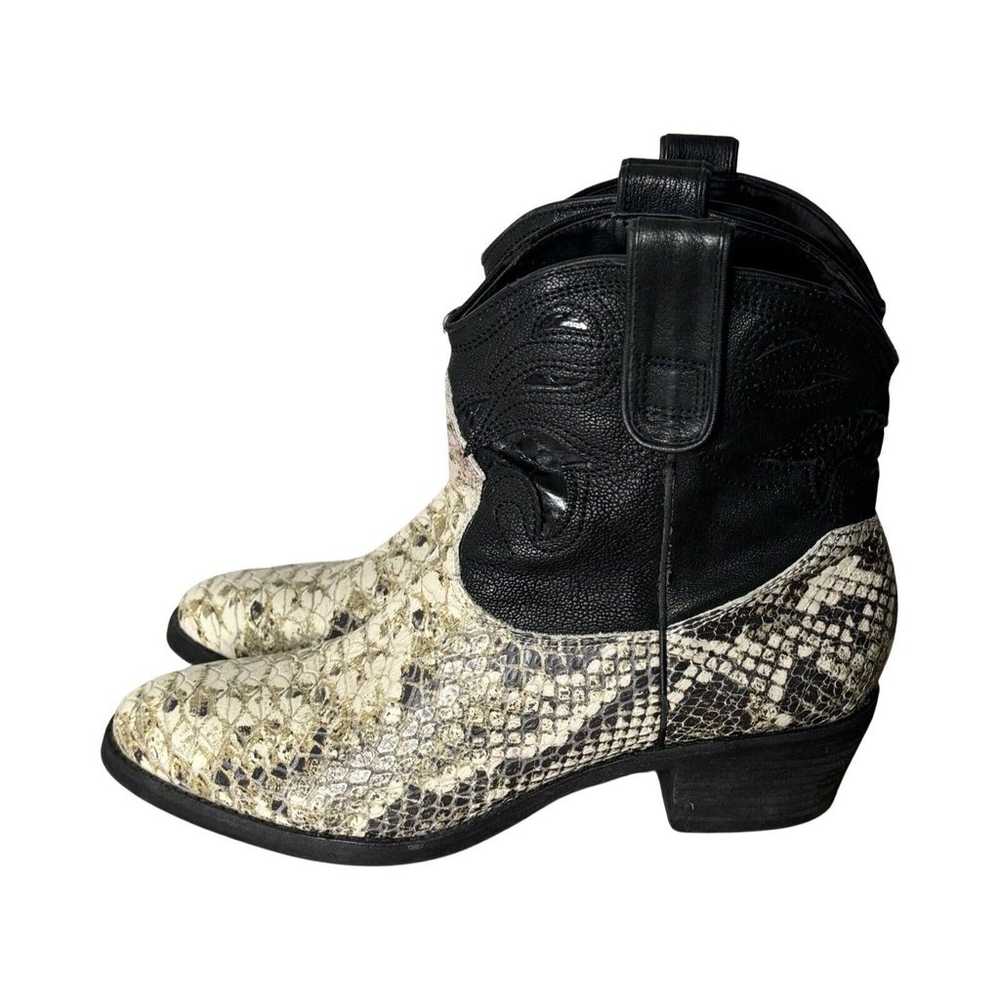 Sam Edelman Boots Womens 8M Snakeskin Solid Black… - image 2