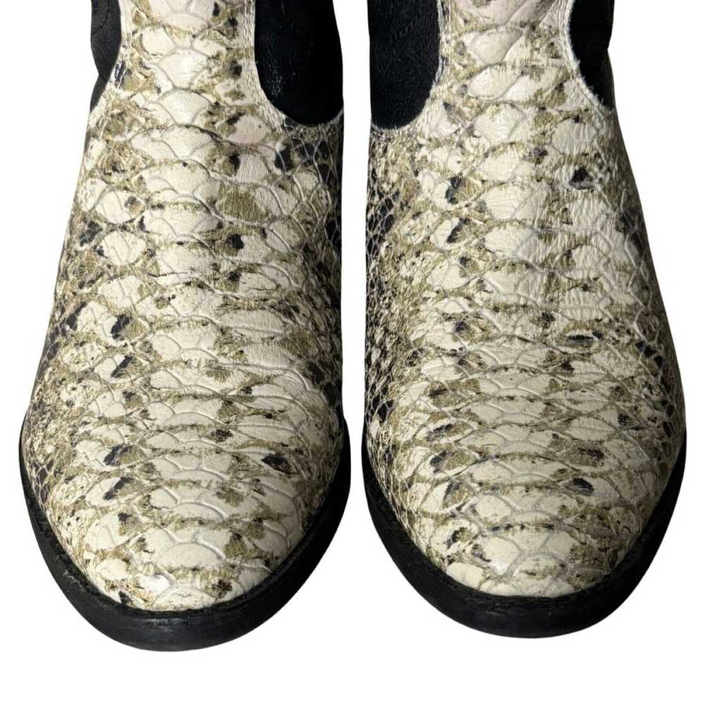 Sam Edelman Boots Womens 8M Snakeskin Solid Black… - image 5