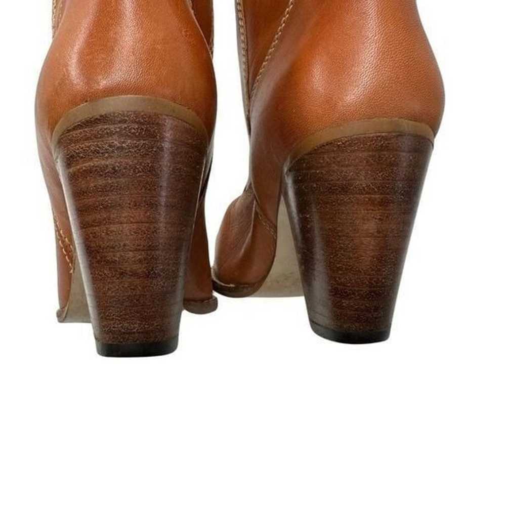 DANELLE Tan High Heeled Leather Cowboy Boots Size… - image 12