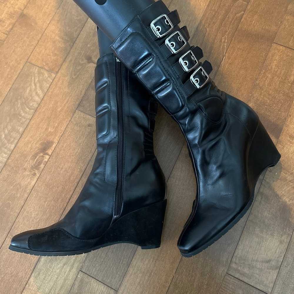 ICON WOMEN'S BOMBSHELL BLACK LEATHER BOOTS size 8… - image 3