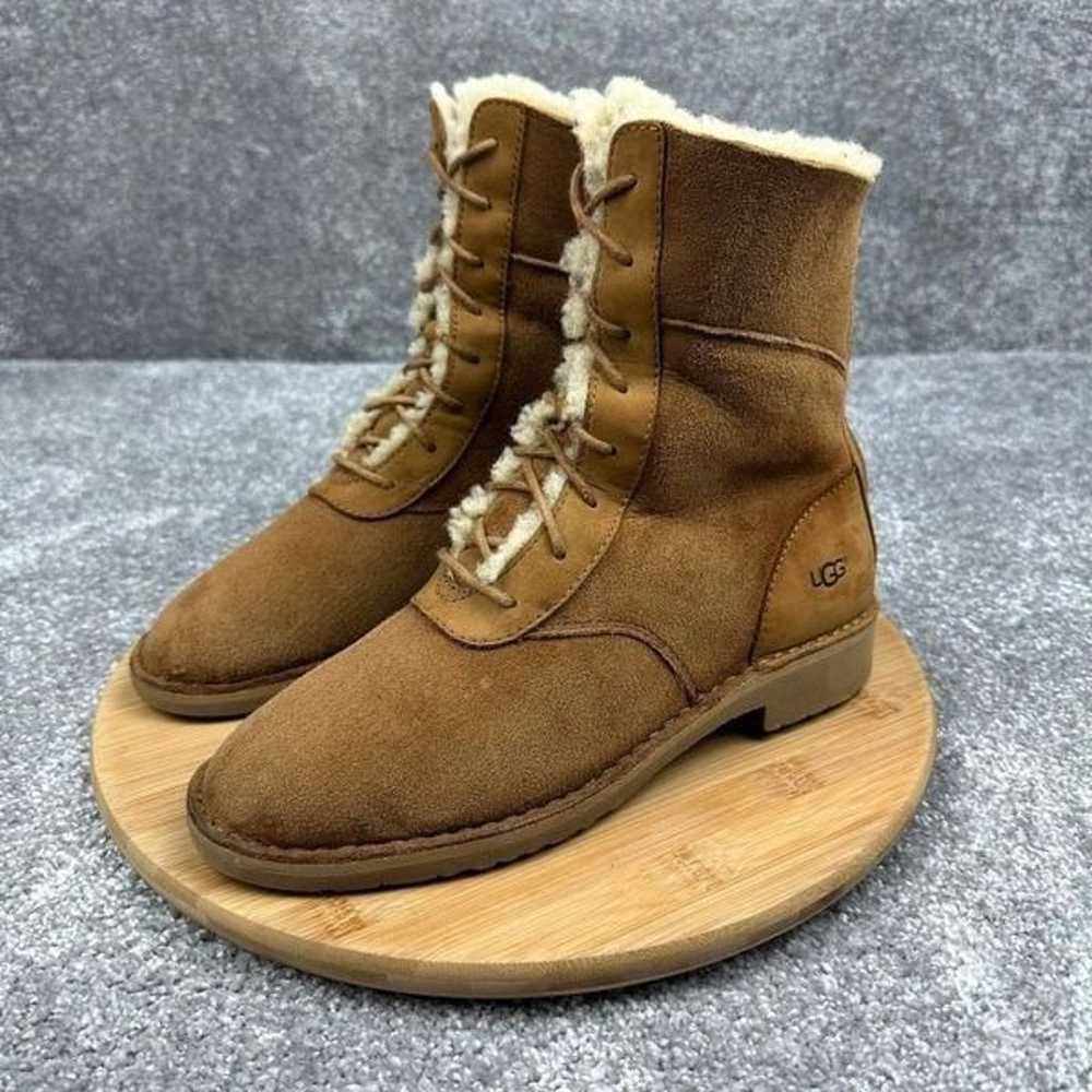 Ugg Daney Combat Boots Womens 9 Suede Shearling F… - image 2