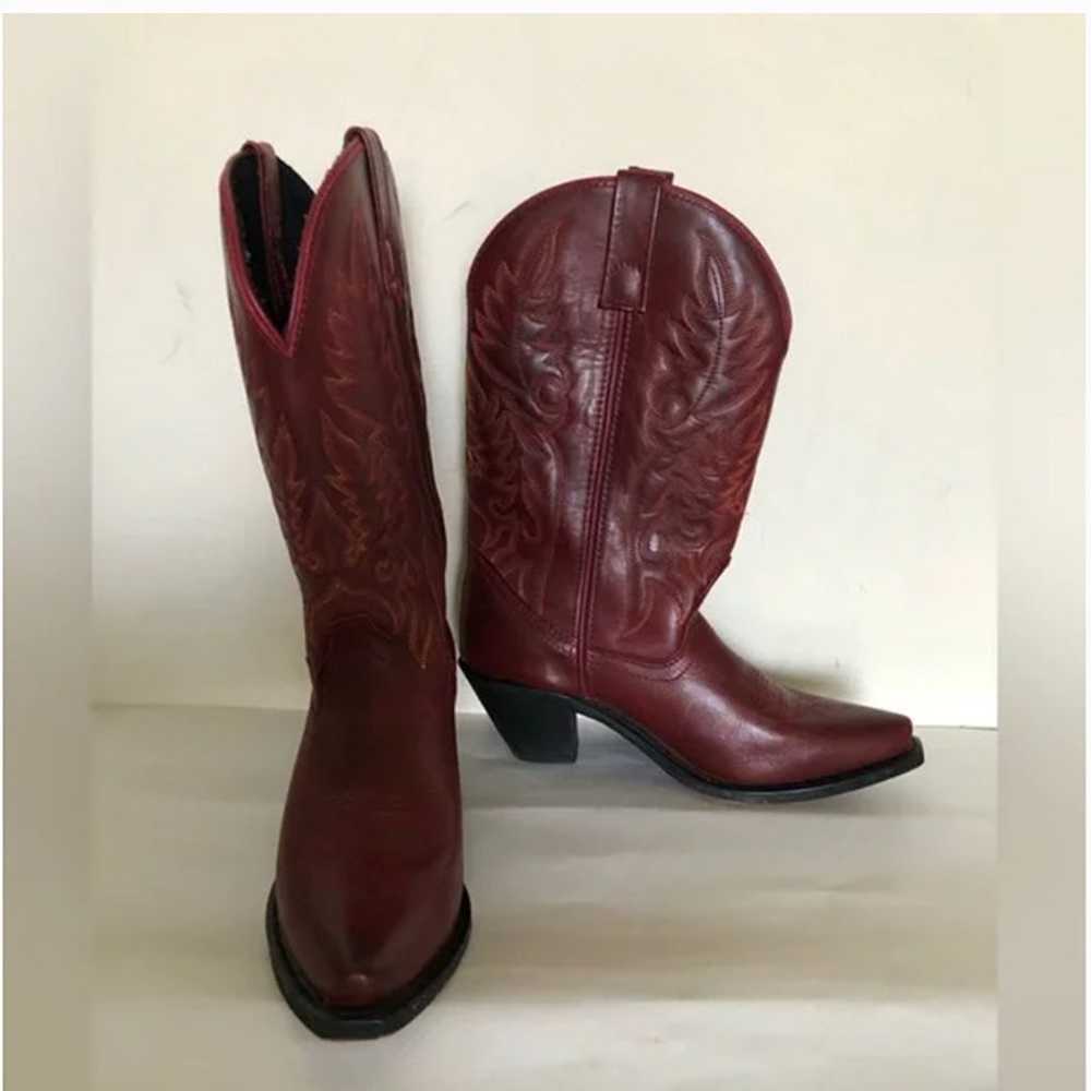 Laredo Red Leather Western Cowgirl boots women’s … - image 11