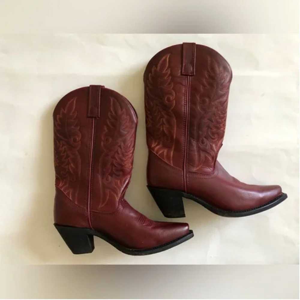 Laredo Red Leather Western Cowgirl boots women’s … - image 2