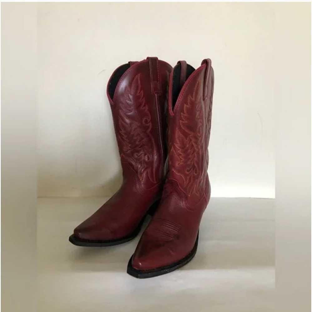 Laredo Red Leather Western Cowgirl boots women’s … - image 3