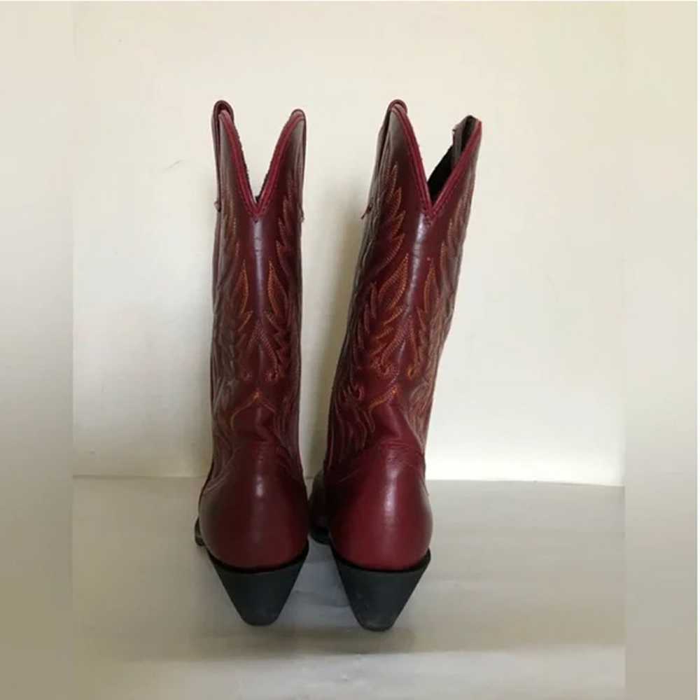Laredo Red Leather Western Cowgirl boots women’s … - image 5