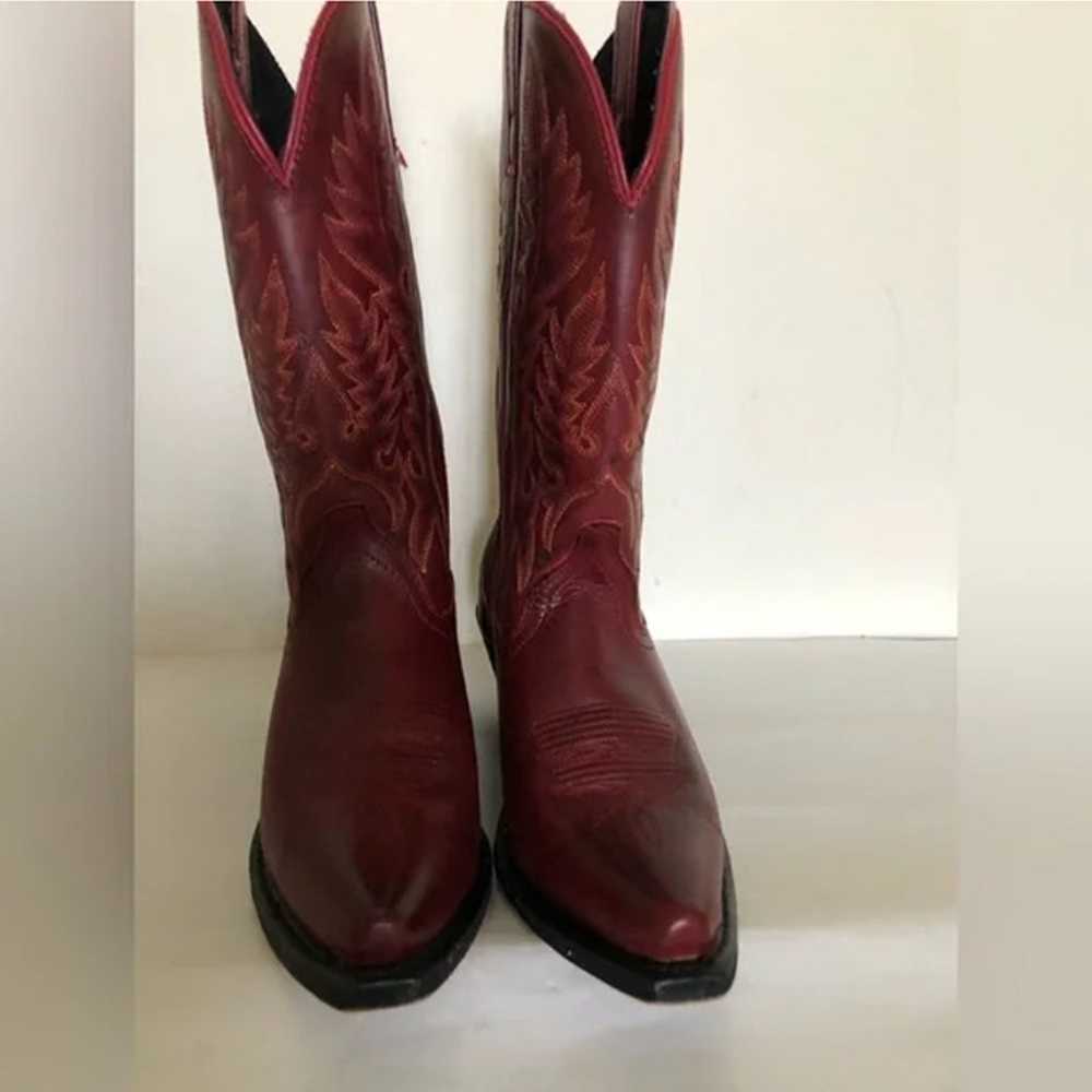 Laredo Red Leather Western Cowgirl boots women’s … - image 8