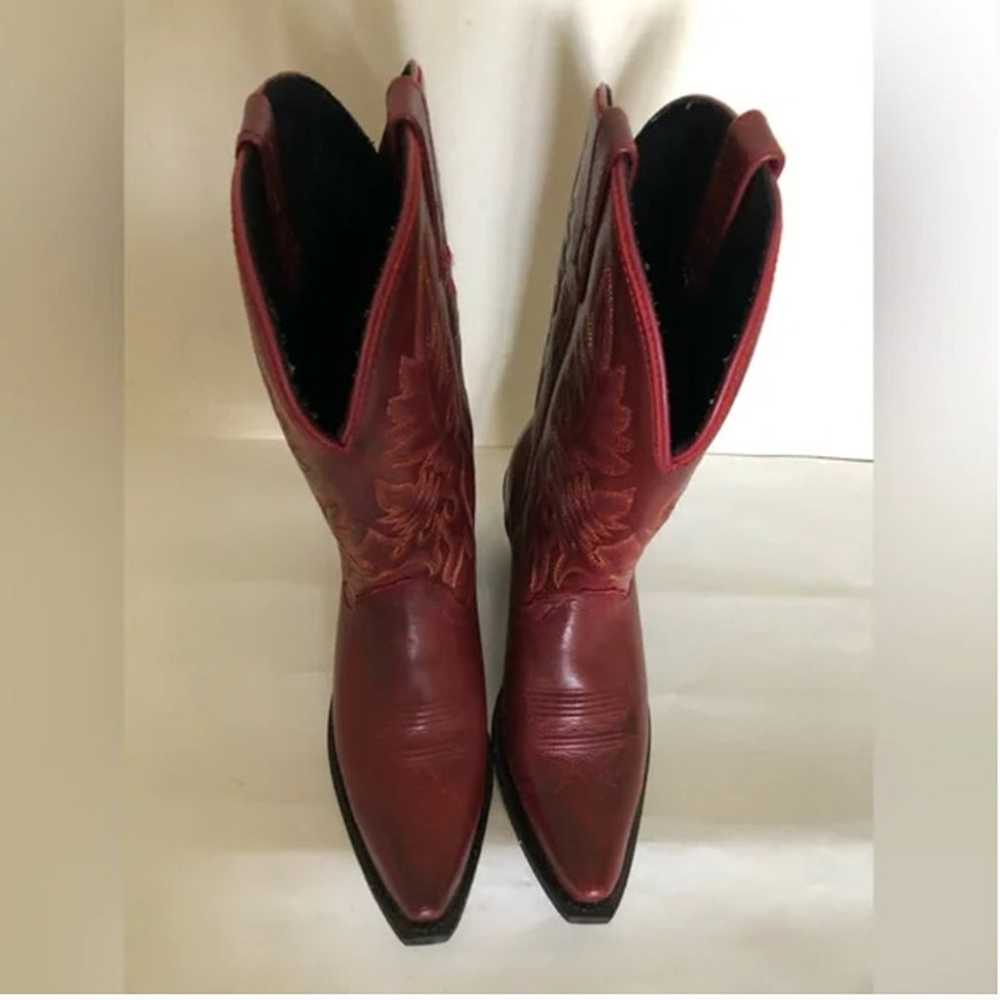 Laredo Red Leather Western Cowgirl boots women’s … - image 9