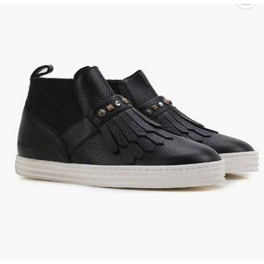 Hogan Black Leather Ankle Sneaker Boots Slip-on S… - image 1