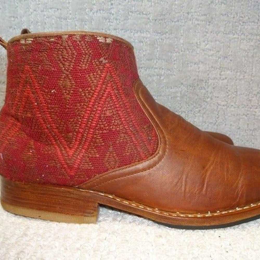 Teysha Handmade Cognac Brown Embroidered Leather … - image 5