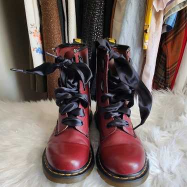 Dr. Martens 1460 Smooth Leather Lace Up Burgundy … - image 1