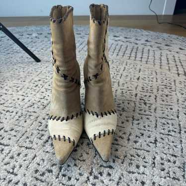 Casadei vintage ponyhair boots tan 6 heel