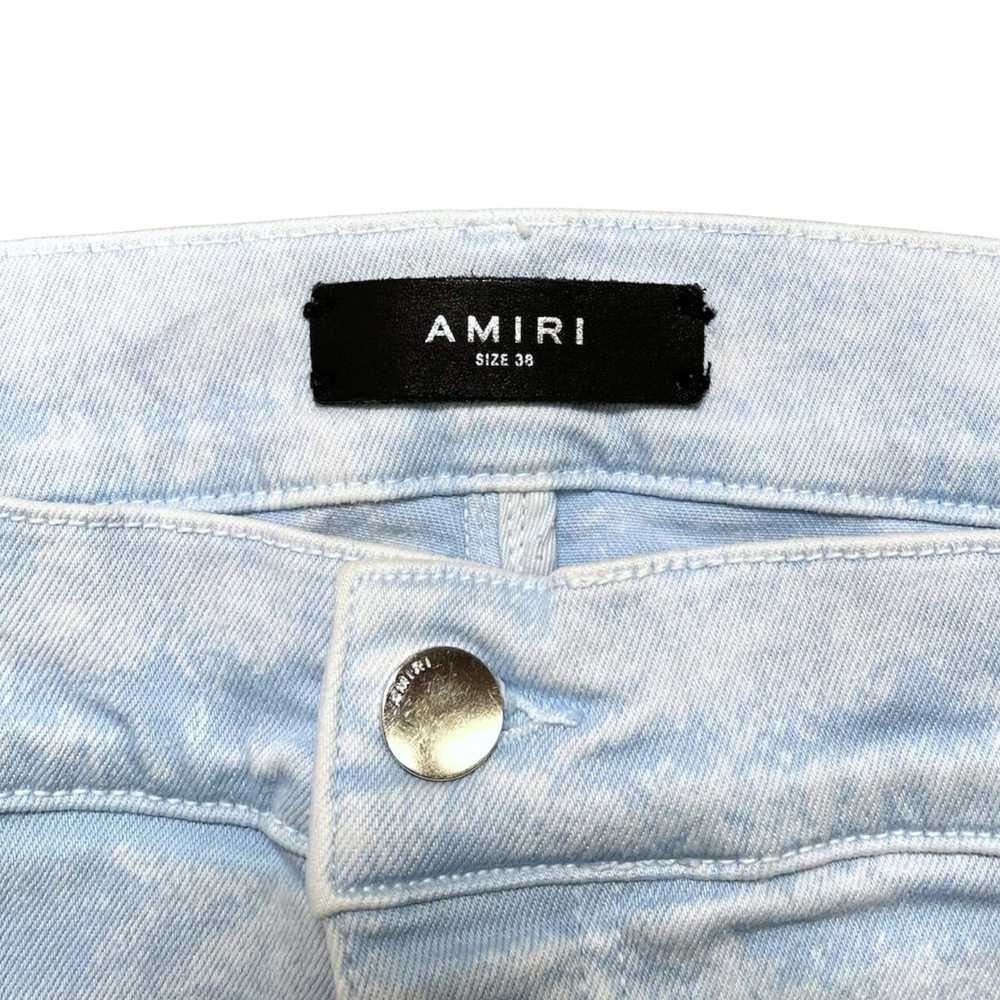 Amiri Amiri MX1 Mineral Wash Patch Jeans Baby Blue - image 4
